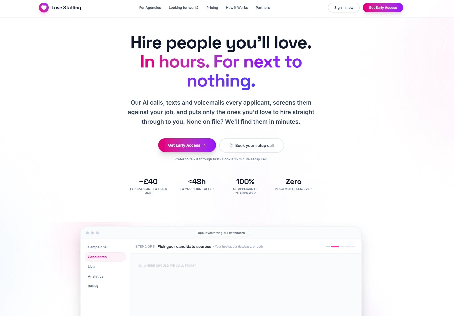 LoveStaffing.ai — AI recruitment platform — AI voice agent case study by Grootcore